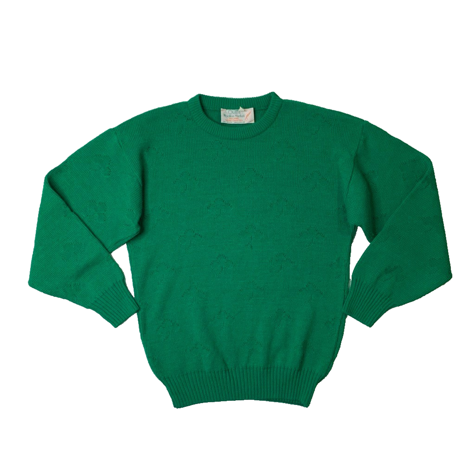 Vintage Quills Woollen Market Sweater Men Small Clover Acrylic Knit Made Ireland